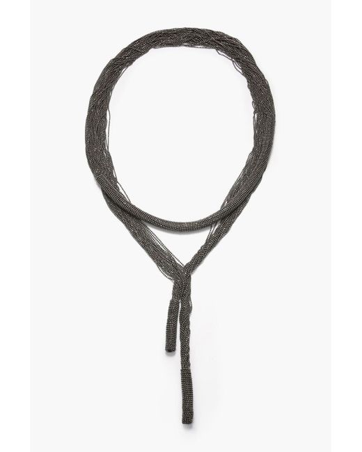 Brunello Cucinelli Black Stahle kette mit zierperlen