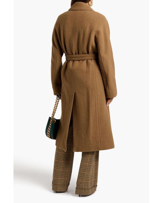 Veronica Beard Natural Della Dickey Double-Breasted Wool Coat