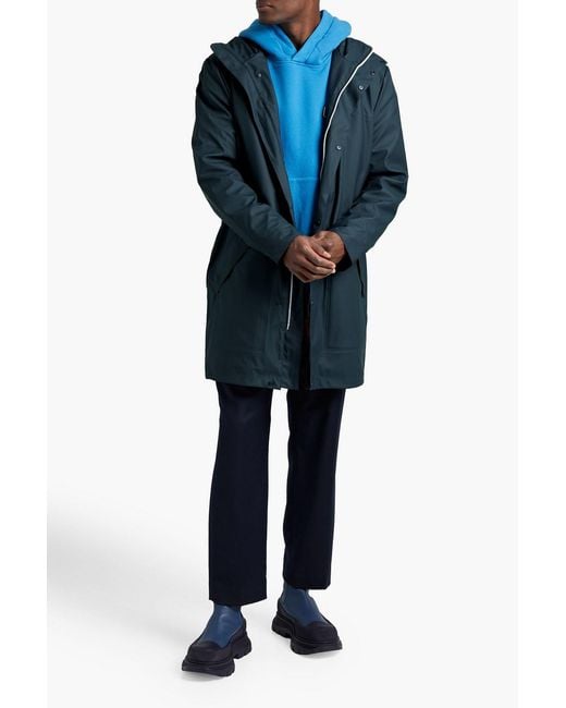 Hunter Blue Shell Hooded Parka for men