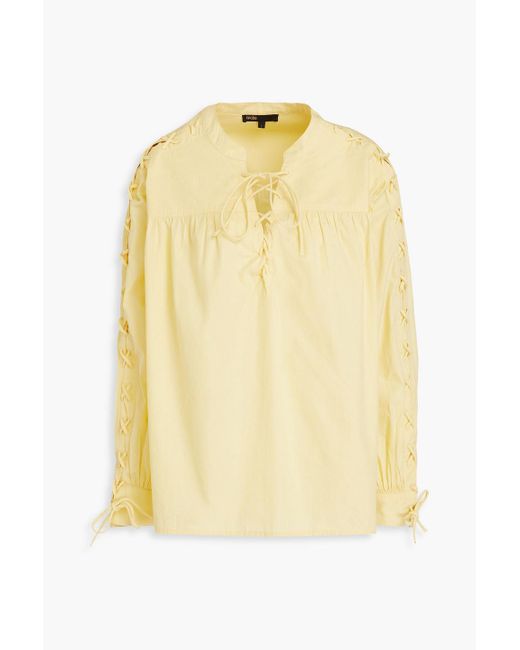 Maje Yellow Bluse aus baumwolle mit schnürung