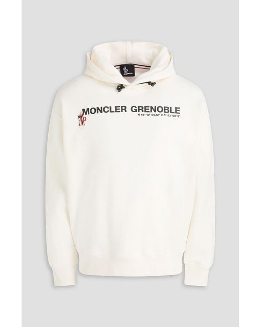 Moncler Natural Logo-print Cotton-fleece Hoodie for men