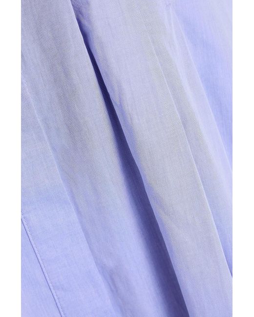 Jonathan Simkhai Blue Jazz hemdkleid in midilänge aus baumwoll-chambray mit falten