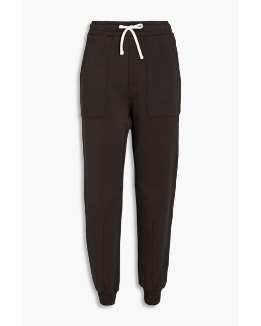 Ba&sh Gray Toledo Cropped French Cotton-terry Track Pants