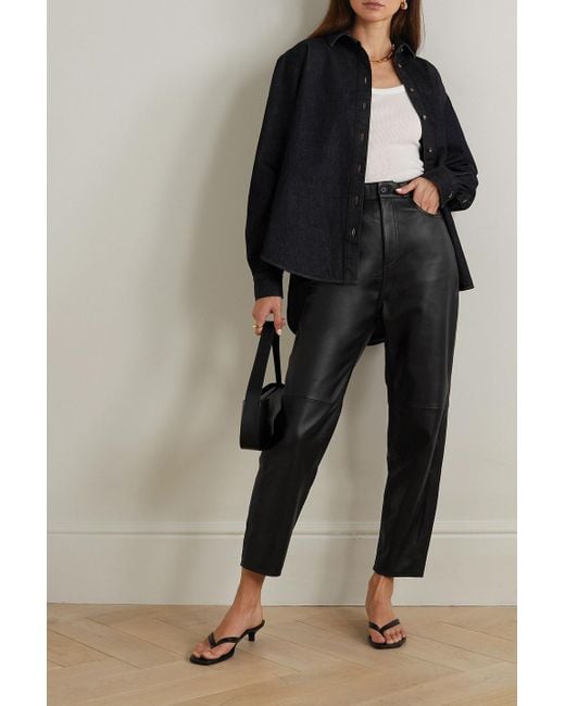 Tapered Leather Pant