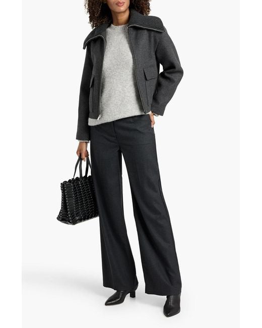 Theory Black Wool-Blend Twill Jacket