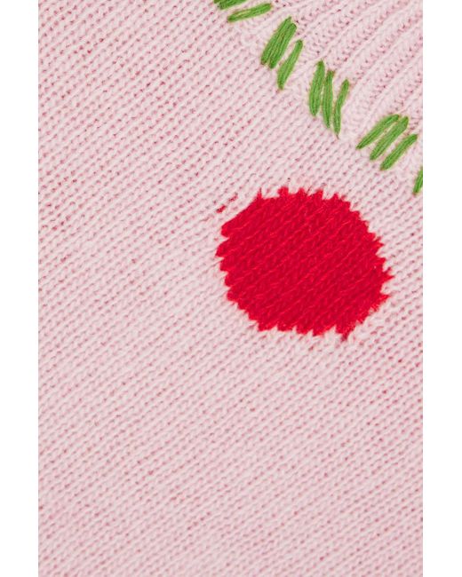 Marni Pink Pullover aus jacquard-strick aus wolle mit polka-dots