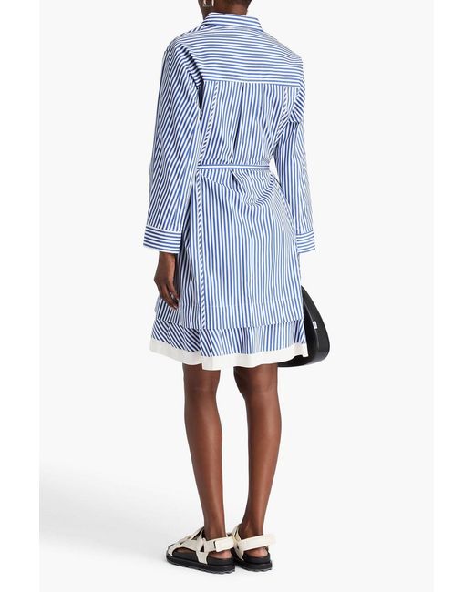3.1 Phillip Lim Blue Striped Cotton And Silk-Blend Poplin Shirt Dress