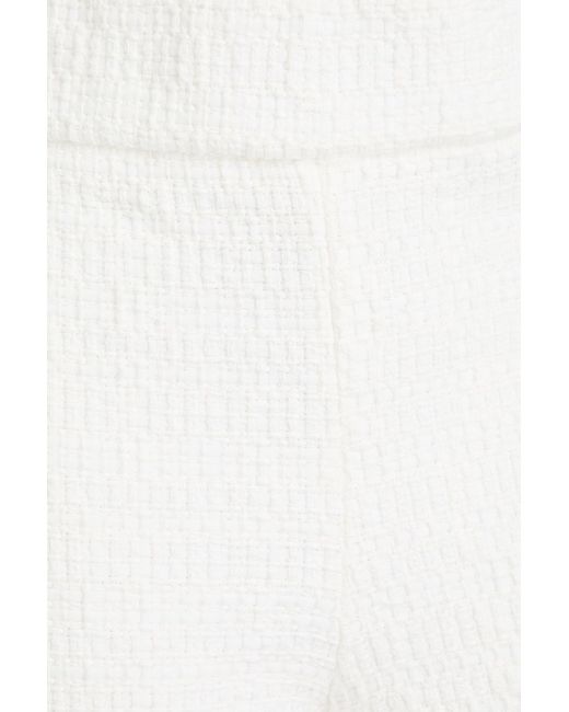 Maje White Hose mit weitem bein aus tweed aus einer baumwollmischung