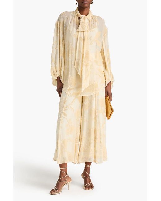 Zimmermann Natural Schluppenbluse aus devoré-samt