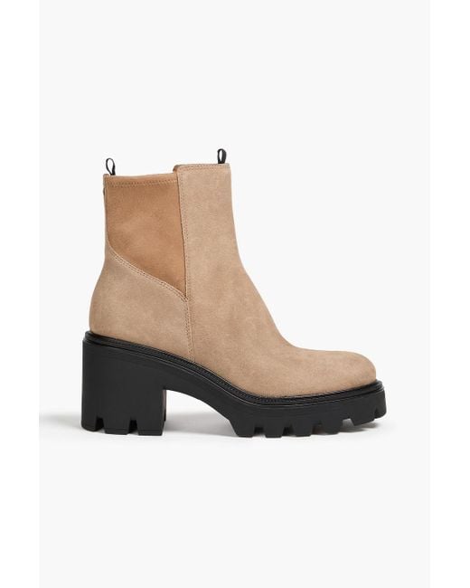 Rag & Bone White Quinn Suede Platform Ankle Boots
