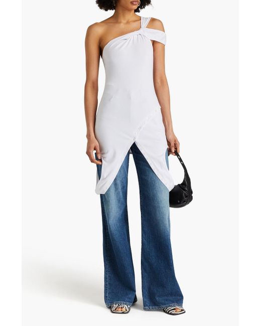 Jonathan Simkhai White Alessia One-shoulder Ribbed Jersey Top
