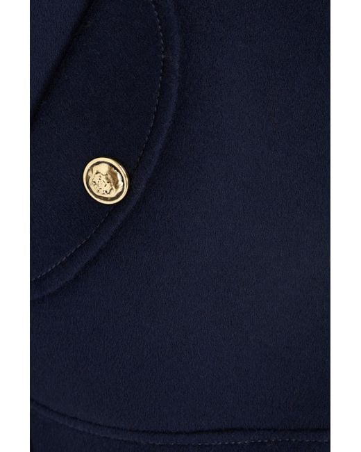 Sandro Blue Brushed Wool-Felt Hooded Jacket