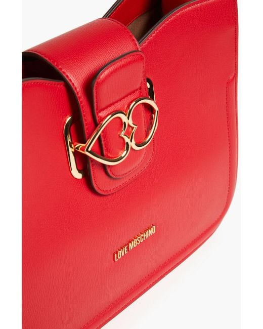 Love Moschino Red Love Bridge Faux Leather Shoulder Bag