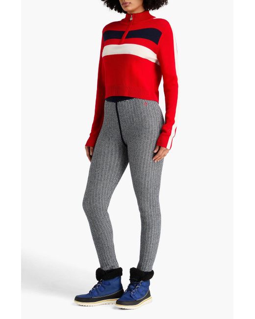 Perfect Moment Gray Herringbone Wool-Blend Base Layer