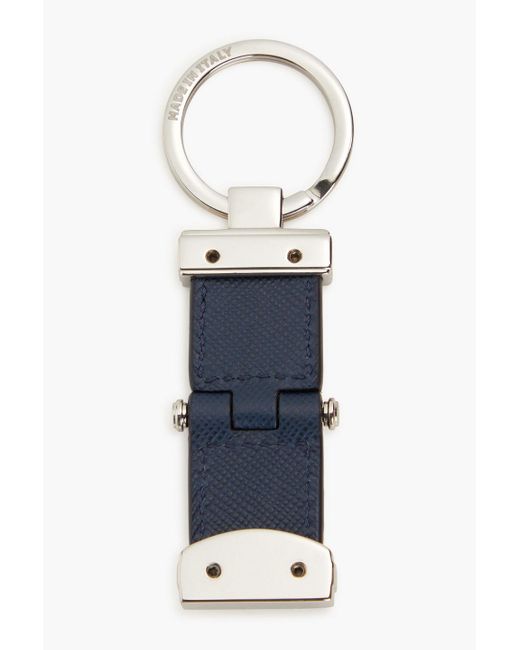 Montblanc Blue Textured-leather Keychain for men