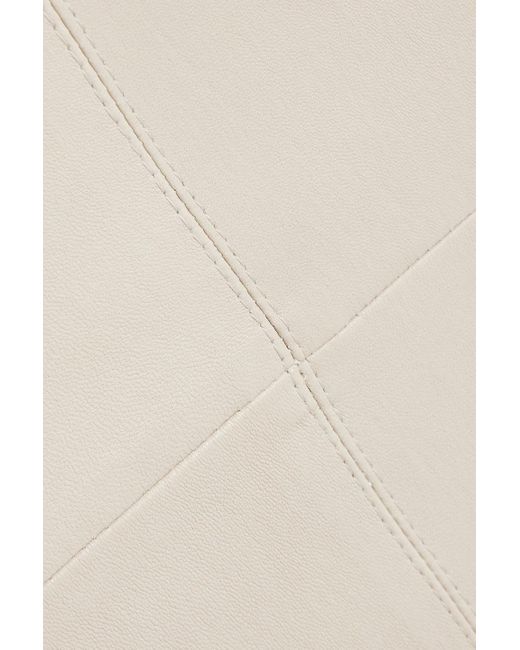 Brunello Cucinelli White Leather Midi Pencil Skirt