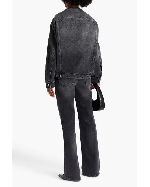 Courreges Black Jeansjacke "cocoon" in ausgewaschener optik