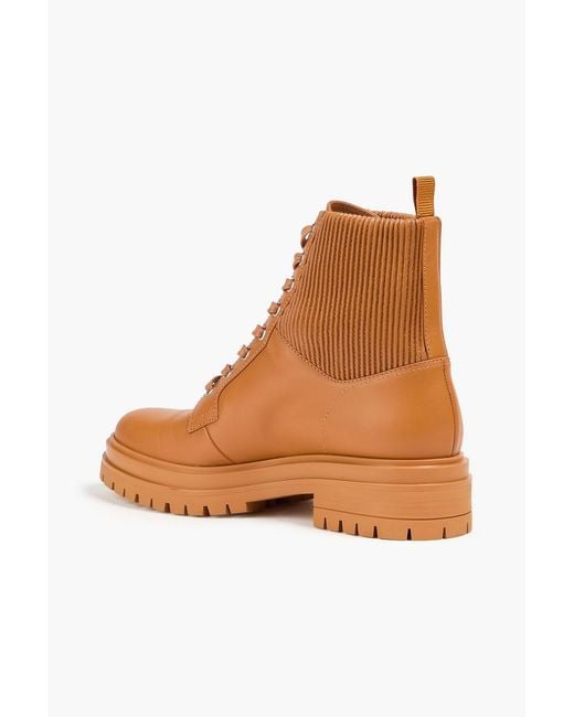 Gianvito Rossi Brown Maris Leather Combat Boots