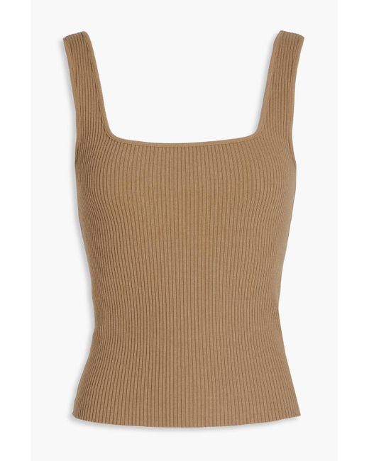 Vince Brown Ribbed Jersey Tank