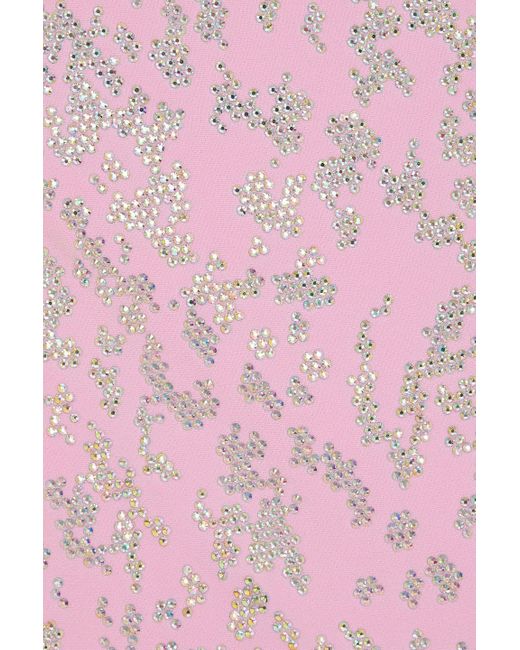 Blumarine Pink Minirock aus crêpe mit kristallverzierung