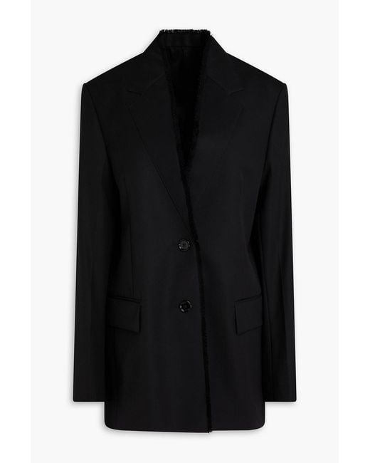 Totême Black Fringed Wool Blazer