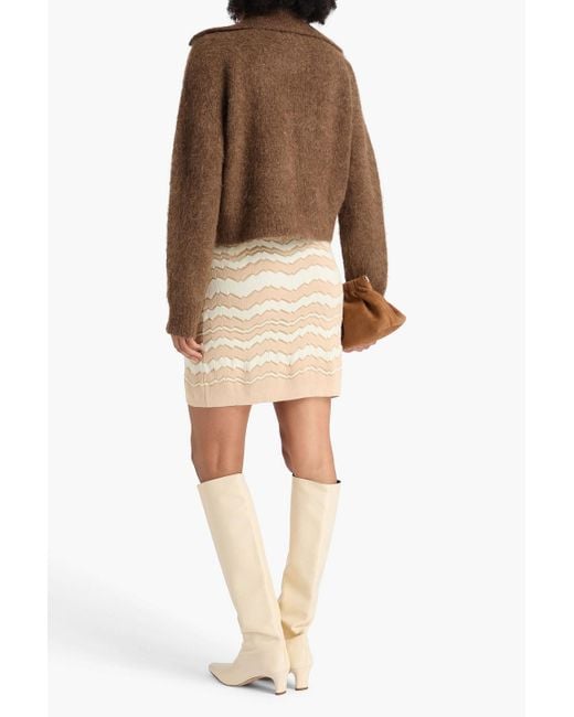 Missoni Natural Crochet-knit Mini Skirt