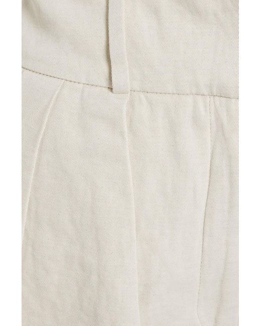 IRO White Yila Cropped Cotton And Linen-blend Twill Tapered Pants