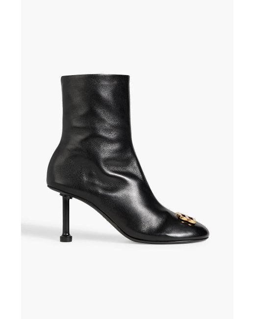 Balenciaga Black Groupie Leather Ankle Boots