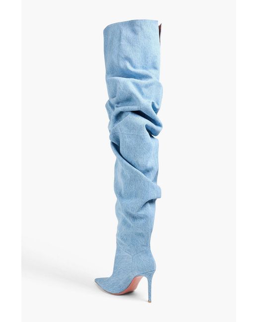 AMINA MUADDI Blue Jahleel Denim Thigh Boots