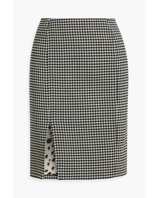 Marni Gray Gingham Wool-blend Skirt