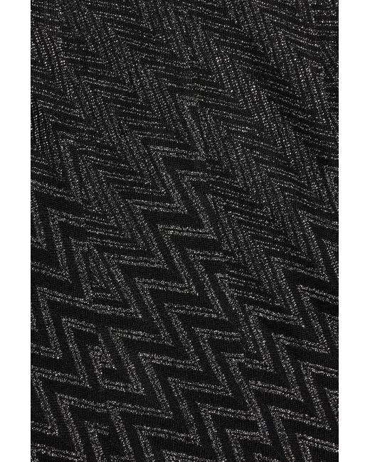 Missoni Black Lace-trimmed Metallic Crochet-knit Maxi Dress