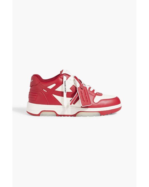 Off-White c/o Virgil Abloh Out of office sneakers aus leder in Red für Herren