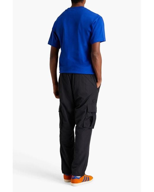 Adidas Originals Blue Shell Drawstring Cargo Pants for men