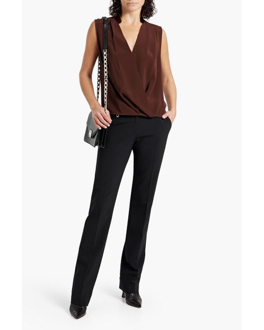 Rag & Bone Brown Meredith Wrap-effect Crepe Top
