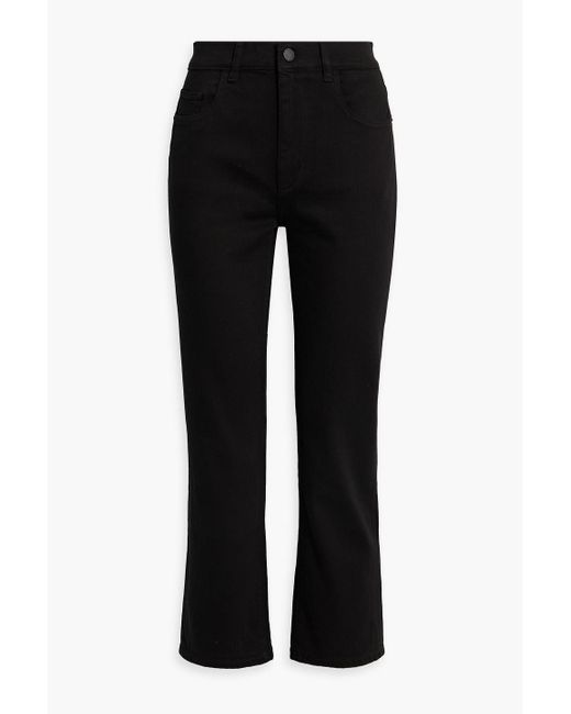 DL1961 Black Patti Cropped High-rise Straight-leg Jeans