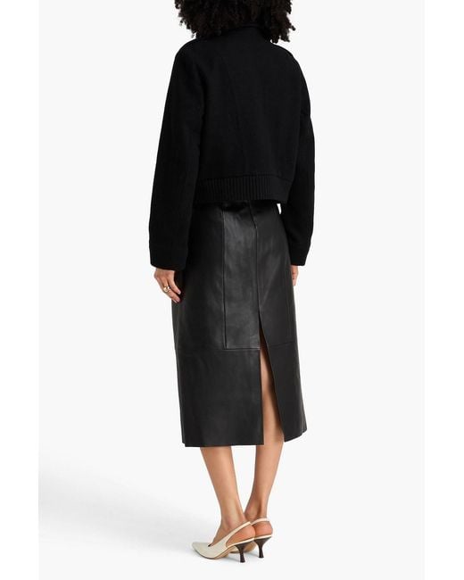 Vince Black Wool-blend Felt Jacket
