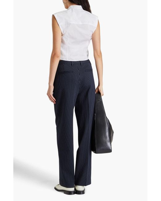 Rag & Bone White Louisa Twisted Cotton-Poplin Top