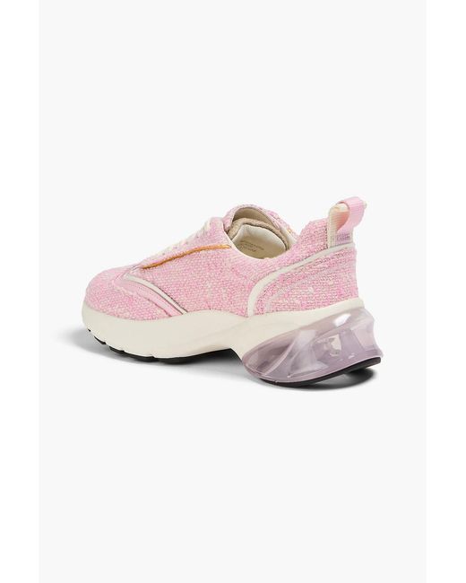 Tory Burch Pink Good Luck Tweed Sneakers