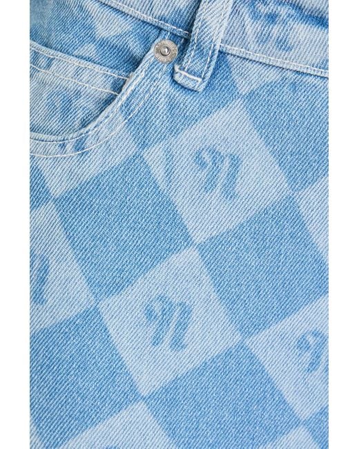 Nanushka Blue Zoey hoch sitzende kick-flare-jeans mit logoprint