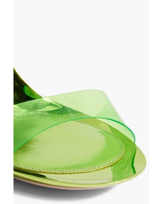 Gianvito Rossi Green Spice Glass 95 Leather And Pvc Sandals