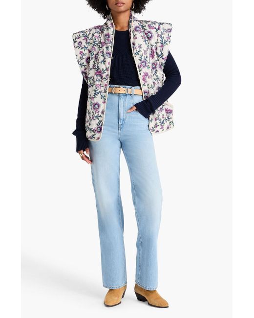 Isabel Marant White Janissae Floral-print Shell Jacket