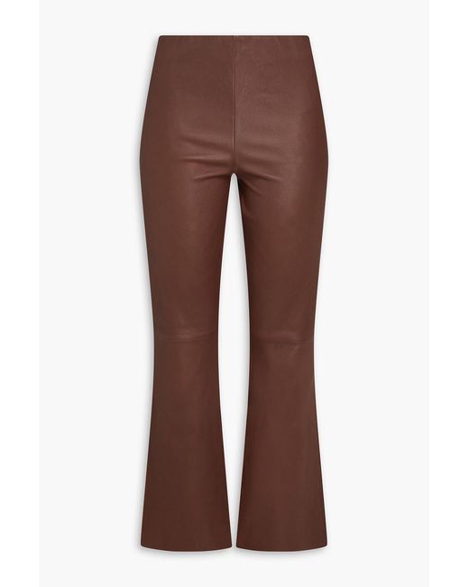 By Malene Birger Brown Stretch-leather Flared Pants