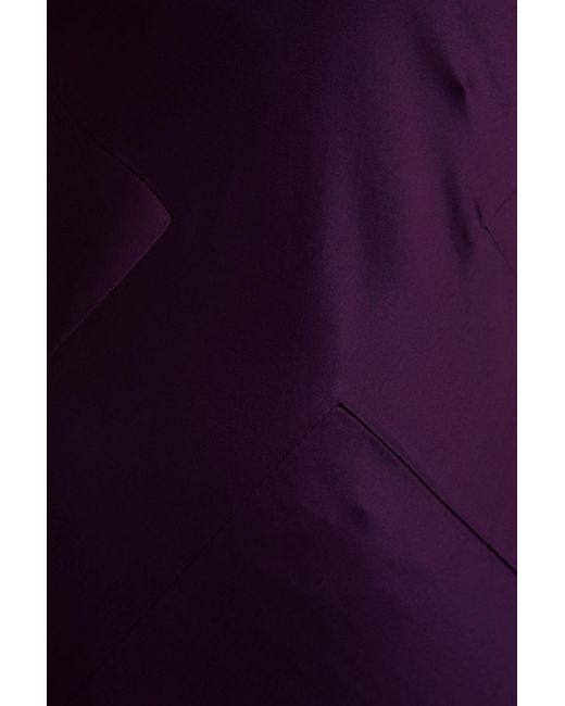 Nicholas Purple Seline Asymmetric Draped Satin Midi Dress