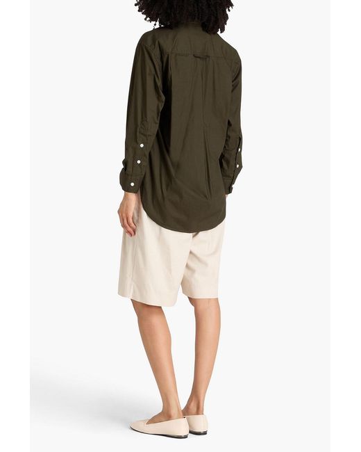 Citizens of Humanity Green Kayla Cotton-Poplin Shirt