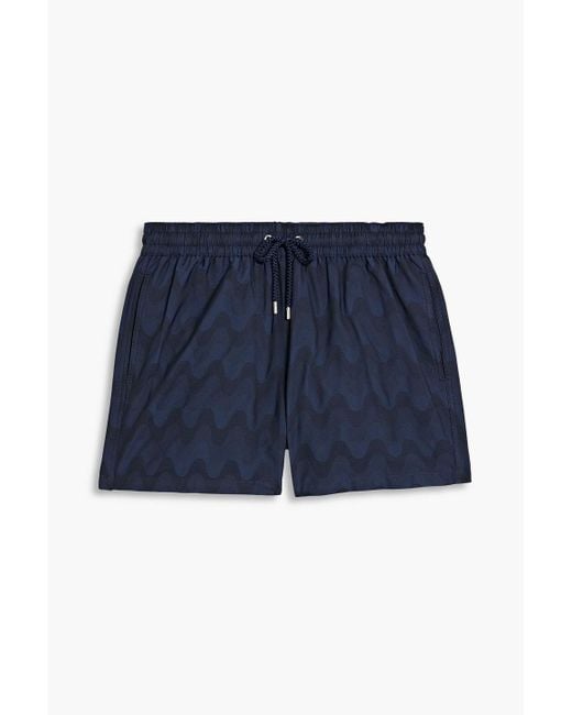 Frescobol Carioca Blue Short-length Jacquard Swim Shorts for men