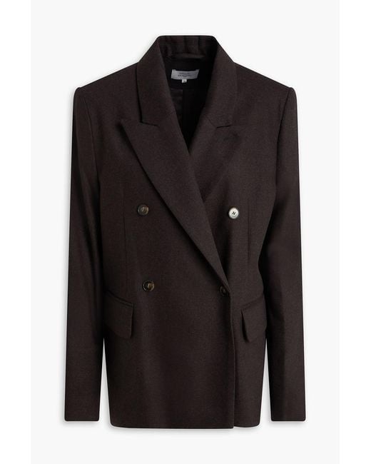 Loulou de Saison Black Gina Double-Breasted Wool-Blend Blazer