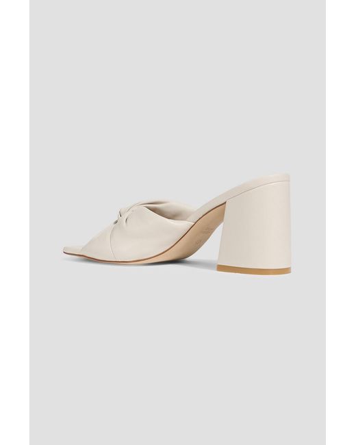 Stuart Weitzman White Glamknot 85 Leather Mules