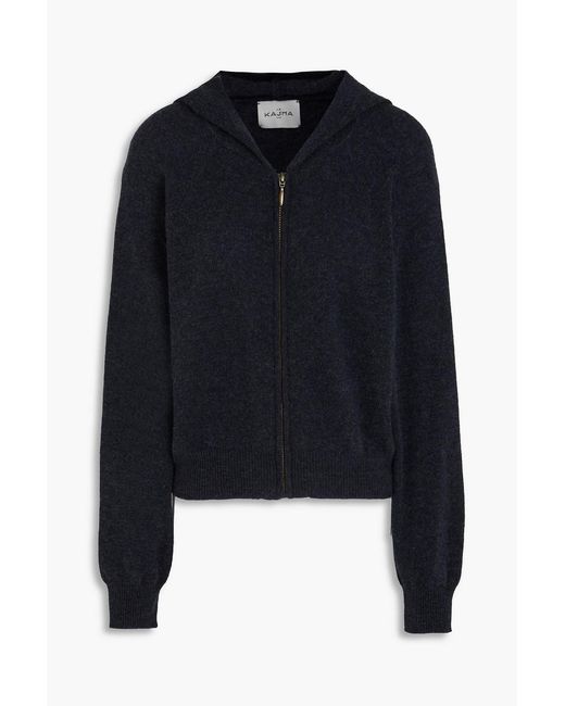 LeKasha Blue Dacca Cashmere Hooded Cardigan