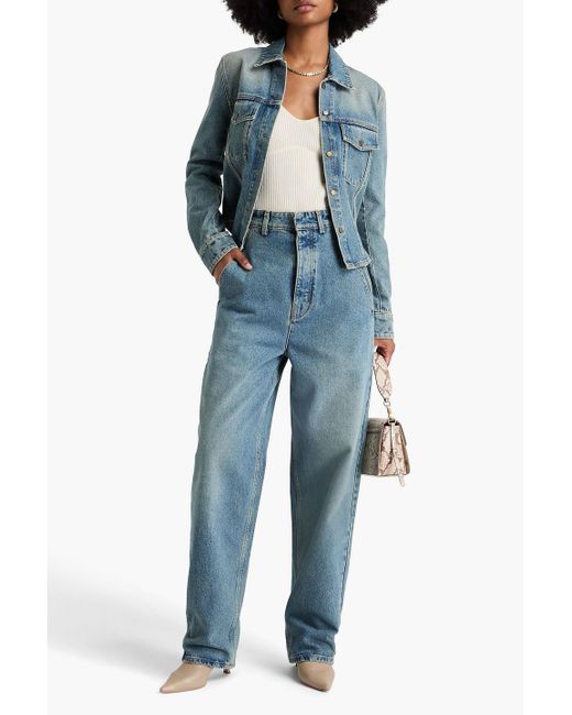 Petar Petrov Blue Get up hoch sitzende jeans mit weitem bein