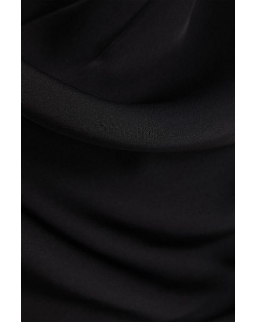 Theory Black Twisted Silk-Crepe Blouse